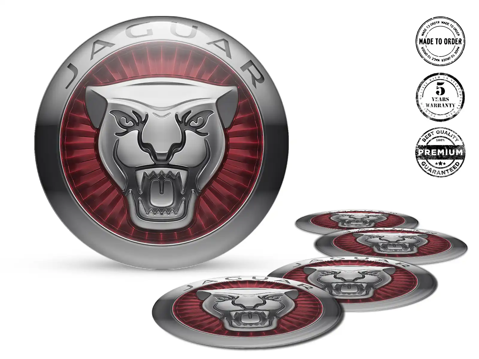 Jaguar Autocollants Jantes Design Bombé Élégant Emblème